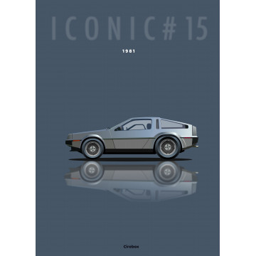 Affiche Delorean DMC-12 - 1981 - Cirebox