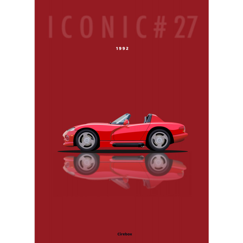 Affiche 100 % Made In France Dodge Viper 1992