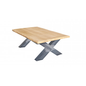 Table basse rectangulaire en bois massif chêne clair - Brût