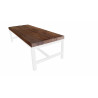 Table basse rectangulaire en bois massif chêne foncé - Brût