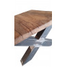 Table basse carrée en bois massif chêne foncé - Brût