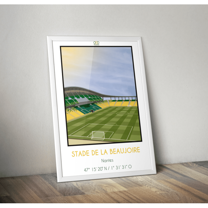 Affiche du stade de la Beaujoire du FC Nantes - Panenka - Uncoqdansletransat