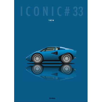 Affiche de la Lamborghini Countach - 1974 - Cirebox