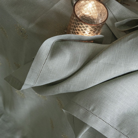 Nappe en 100% lin uni brodé Siderale - Alexandre Turpault Nappe en 100% lin uni brodé Siderale - Alexandre Turpault
