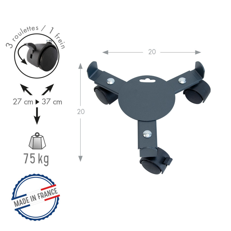 Roule Plante EXTENSIBLE Gris Martelé Louis Moulin