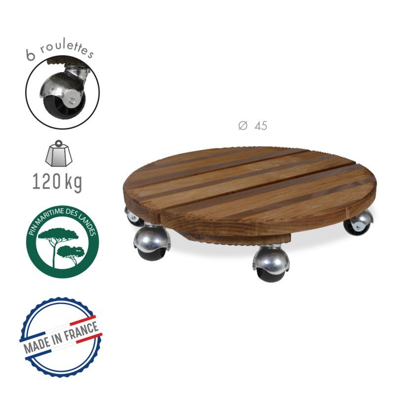 Roule plantes en bois rond 30 cm - Louis Moulin