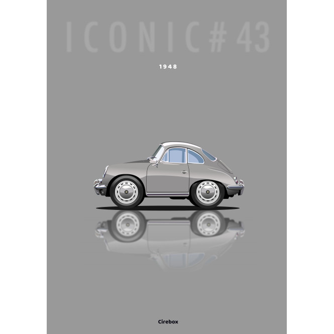 Affiche 100 % Made In France, Porsche 356 - 1948