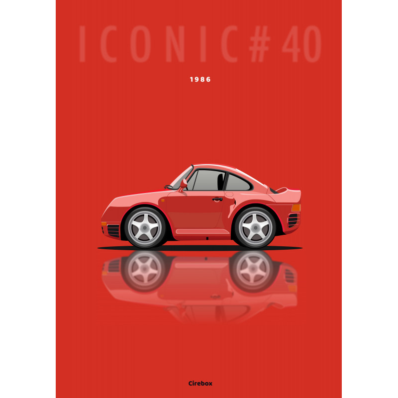 Affiche 100 % Made In France, Porsche 959 - 1986