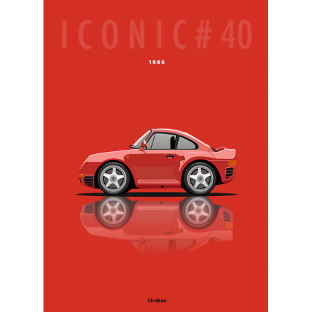 Affiche 100 % Made In France, Porsche 959 - 1986