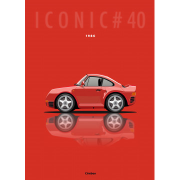 Affiche de la Porsche 959 - 1986 - Cirebox