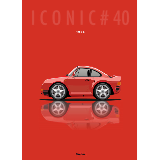 Affiche 100 % Made In France, Porsche 959 - 1986