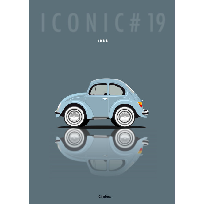 Affiche 100 % Made In France, Volkswagen Beetle - Coccinelle - 1938
