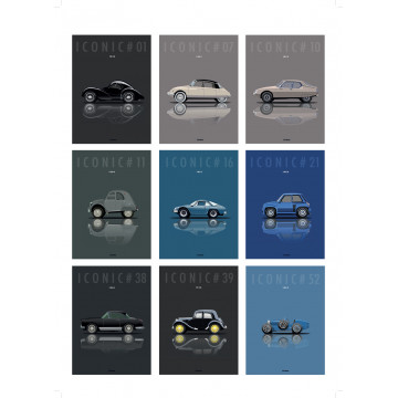 Affiche des plus belles voitures françaises - Cirebox