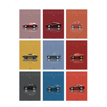 Affiche des plus belles voitures italiennes - Cirebox