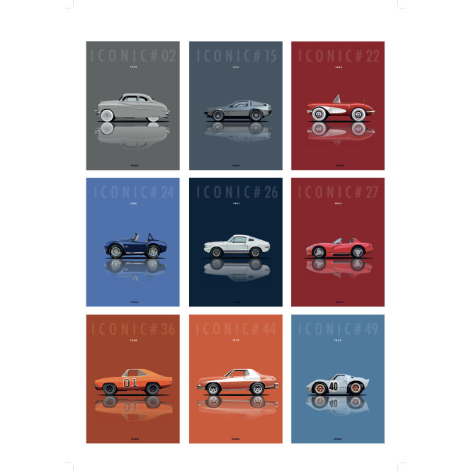 Affiche des plus belles voitures Américaines - Cirebox