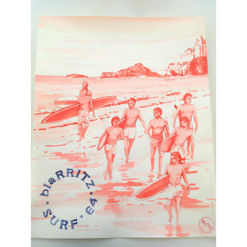 Affiche Biarritz surf 64 - B&C