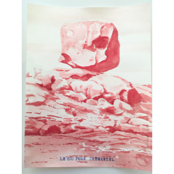 Affiche du rochers de la plage de Coz-Pors Trégastel - B&C