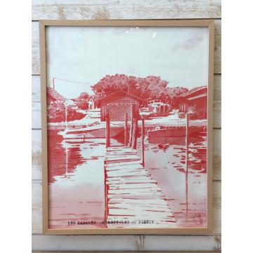 Affiche des cabanes ostréicoles du Bassin d'Arcachon - B&C