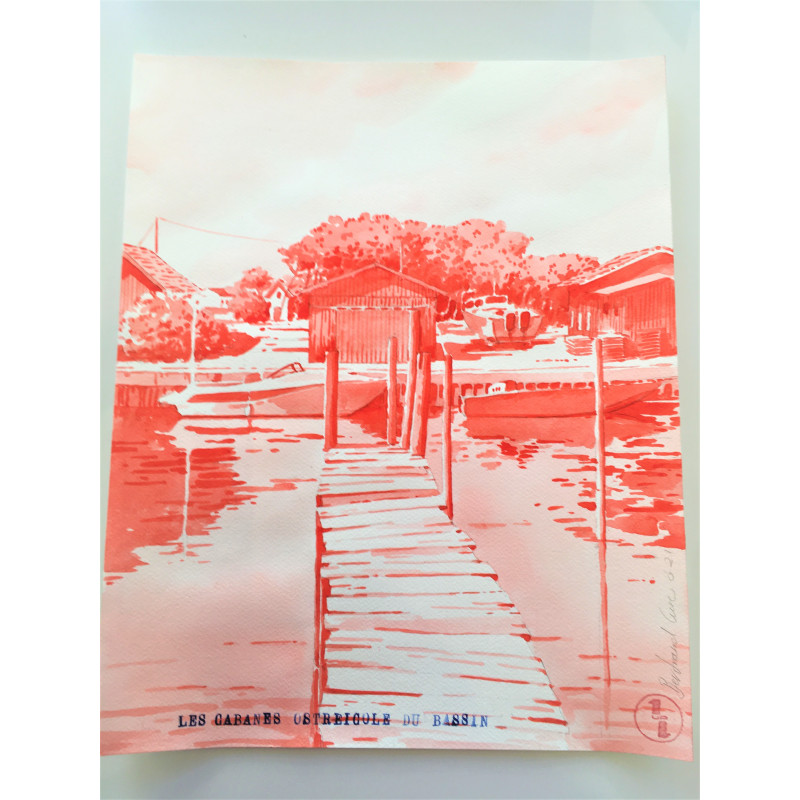 Affiche des cabanes ostréicoles du Bassin d'Arcachon - B&C