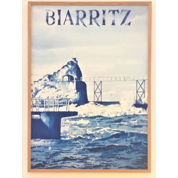 Affiche Le Rocher de la Vierge à Biarritz - B&C