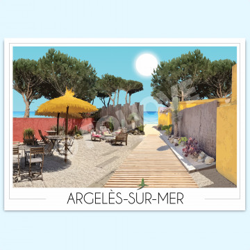 Affiche Argelès-sur-mer bord de plage 2 - Foliove