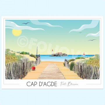 Affiche du Fort de Brescou - Cap d'Agde - Foliove