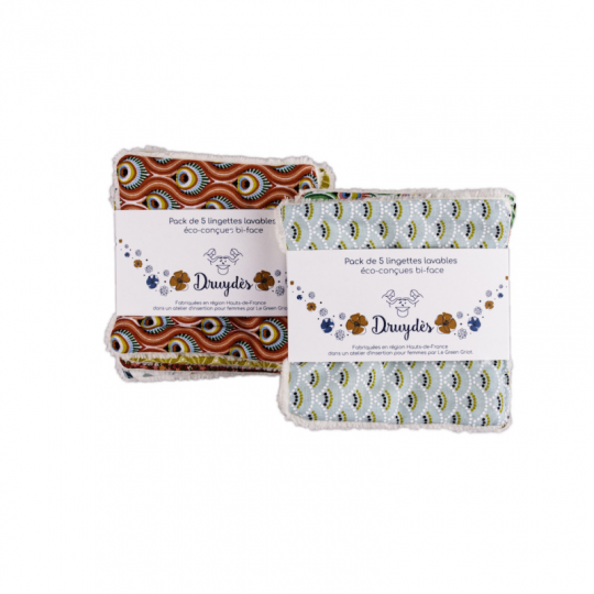 Lot de lingettes démaquillantes lavables - Druydès Lot de lingettes démaquillantes lavables - Druydès