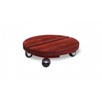 Roule plante en bois rond rouge 30 cm - Louis Moulin