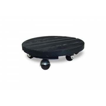 Roule plante en bois rond anthracite 30 cm - Louis Moulin