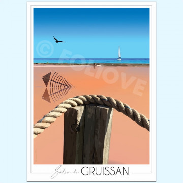 Affiche du lac rose de Gruissan - Foliove