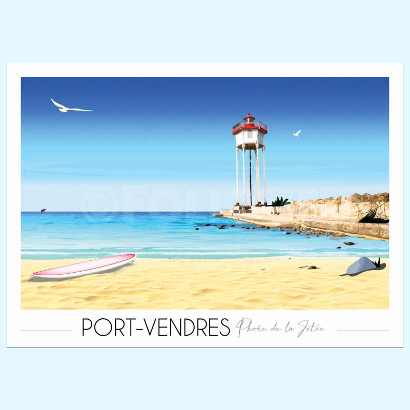 Affiche de la Plage de Port Vendres - Foliove