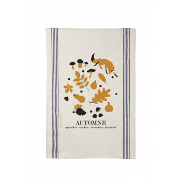 Torchon 100% coton thème Automne - Reine Mère