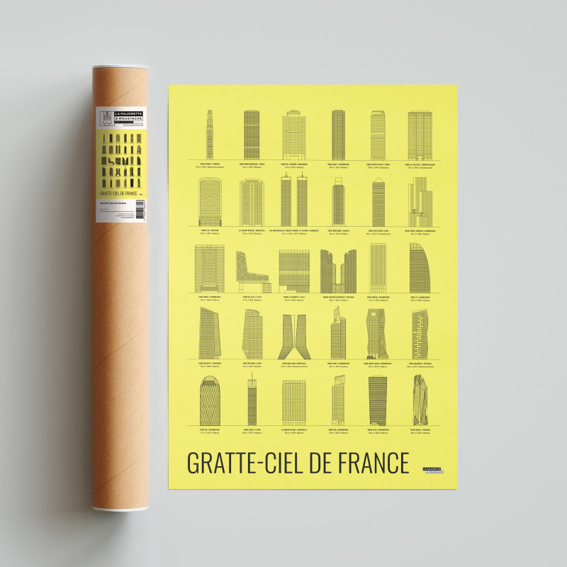 Affiche Gratte-ciel de France - La Majorette à Moustache