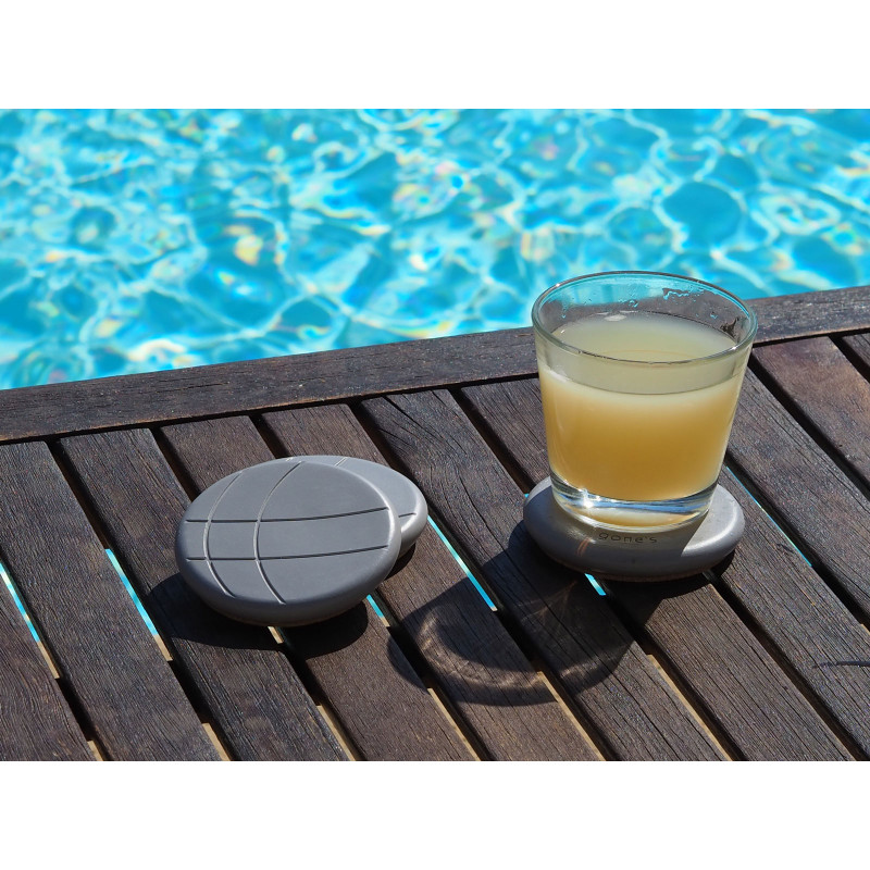 Lot de 6 dessous de verres en béton - Pétanque - Gone's 100 % Made in France