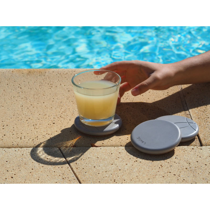 Lot de 6 dessous de verres en béton - Pétanque - Gone's 100 % Made in France