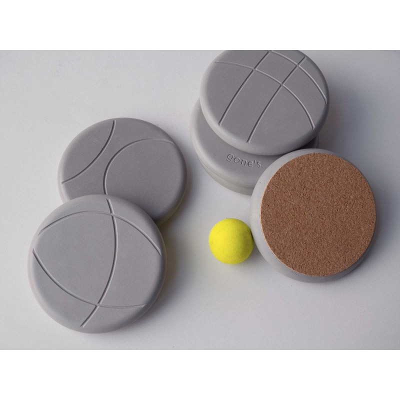 Lot de 6 dessous de verres en béton - Pétanque - Gone's 100 % Made in France