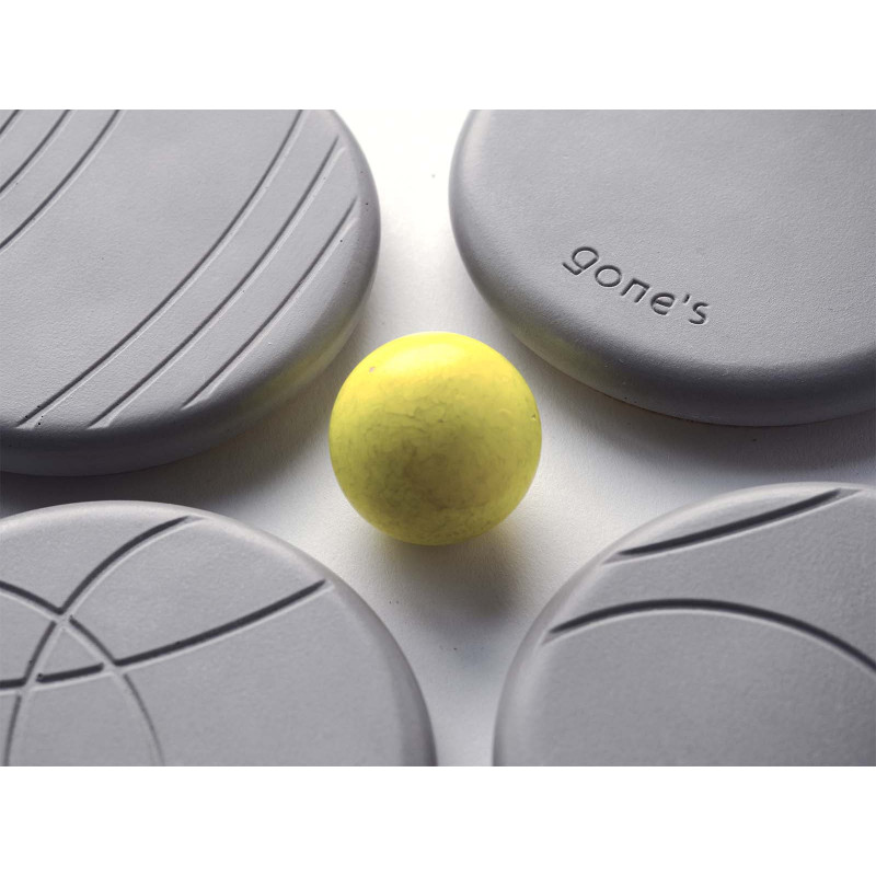 Lot de 6 dessous de verres en béton - Pétanque - Gone's 100 % Made in France