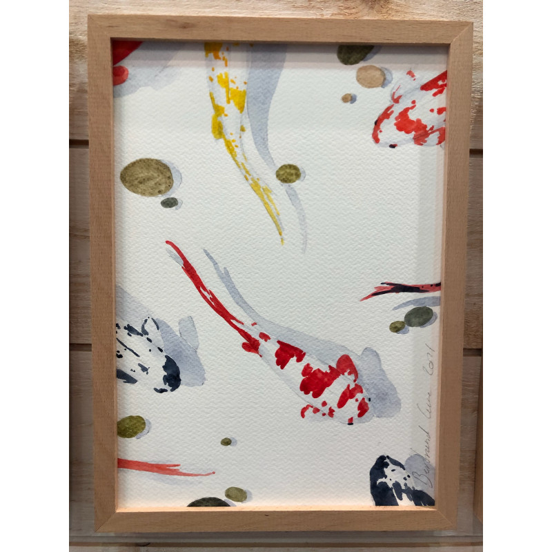 Affiche Aquarelle Carpes Koi - B&C 100 % Made in France