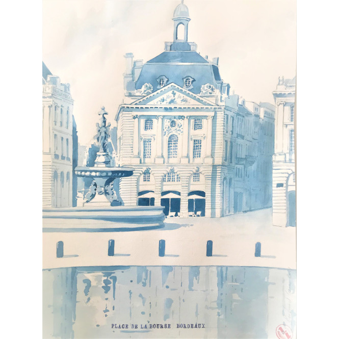 Affiche Place de la bourse Bordeaux - B&C 100% Made in France