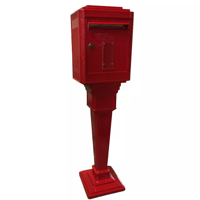 Colonne rouge pour boîtes aux lettres 1950 La Boîte Jaune