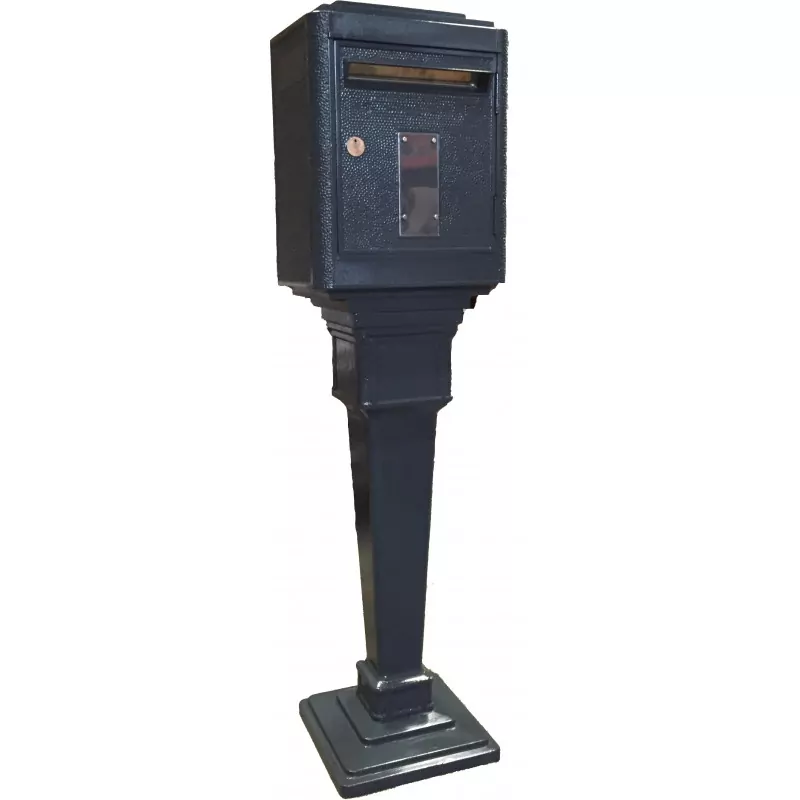 Colonne et boîte aux lettres 1950 gris anthracite La Boîte Jaune