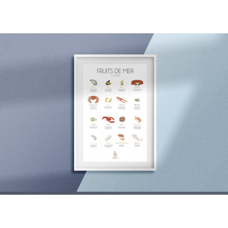 Affiche des fruits de mer et coquillages - AOC