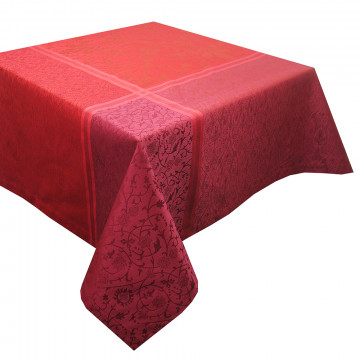 Nappe Jacquard réversible Minuit écru et rouge Tissus Tosseli -  laboutiquedelea