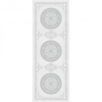 Chemin de table antitache Jacquard 100% coton comtesse blanche blanc - Garnier-Thiebaut