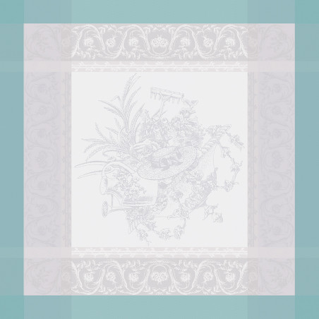 serviette de table 100% coton jardin de la reine celadon - Garnier-Thiebaut