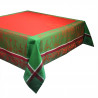 nappe antitâche Jacquard 100% coton noel baroque rouge - Garnier-Thiebaut
