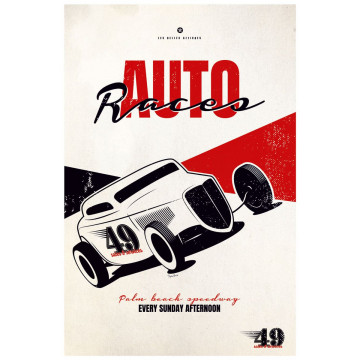Affiche Ford Hot Rod - En Double File