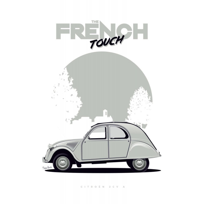 Affiche de la Citroën 2 CV - En Double File