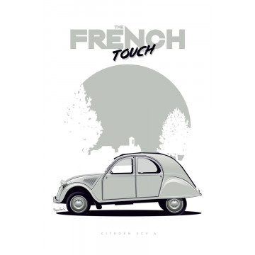 Affiche de la Citroën 2 CV - En Double File