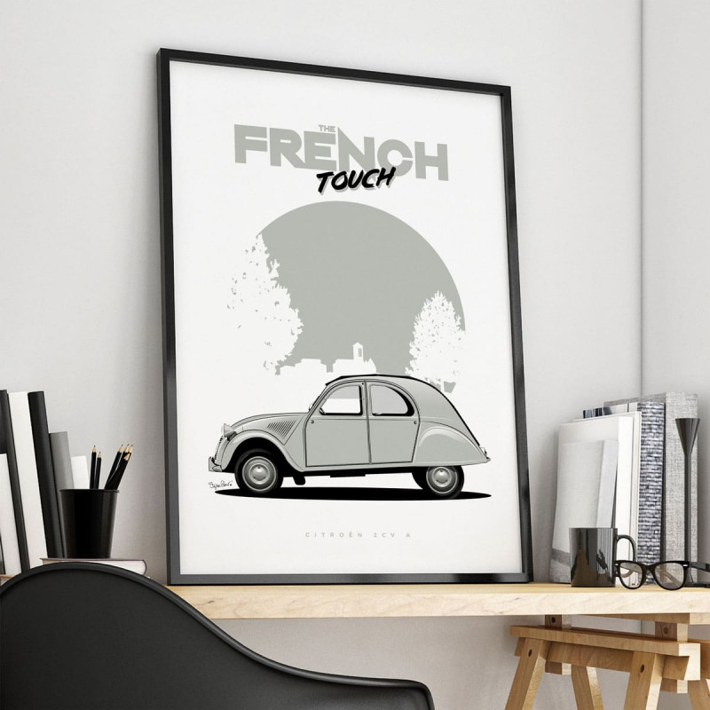 Affiche de la Citroën 2 CV - En Double File